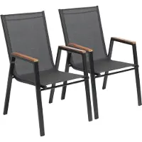 Oviala - Set van twee tuinfauteuils in en hout - Stella