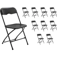 Oviala - Zwarte inklapbare ontvangststoelen Set van 10 - REKKEM