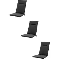 Madison - Tuinkussens - Hoge Rug - 3 st - Eco Phantom Black - 123x50cm - Zwart - Met lint