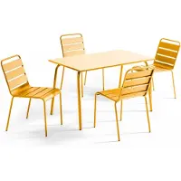 Oviala - tuinset met tafel en 4 gele stoelen - Palavas