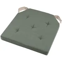 Stof Textile stoelkussen DUO - groen - 38 x 38 x 4 cm - klittenband sluiting - zitkussens - binnen/buiten