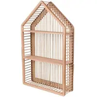 Natural Living Wandplank - 42x12x66 - wandrek huis - naturel - Boho stijl - 2 plankjes