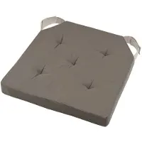 Stof Textile stoelkussen DUO - taupe - 38 x 38 x 4 cm - klittenband sluiting - zitkussens - binnen/buiten