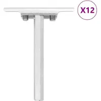 vidaXL Zwevende plankdragers 12st onzichtbaar Ø12x100 mm koolstofstaal