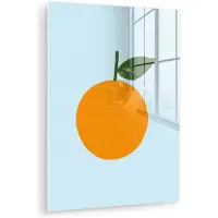 MuchoWow Glasschilderij 90x120 cm - Schilderij acrylglas - Fruit - Sinaasappel - Oranje - Foto op glas - Muurdecoratie woonkamer - Wanddecoratie slaapkamer - Schilderijen