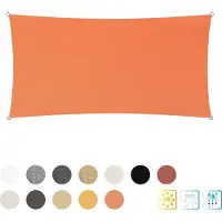 Lumaland Rechthoekige luifel van incl. spankoorden|polyester met dubbele pu-laag | Rechthoekig 2 x 4 Meter | 160 g/m² - oranje