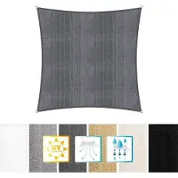 Lumaland Vierkante luifel van incl. spankoorden|Vierkant 4 x 4 m| 160 g/m² - donkergrijs