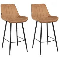 Bronx71 Industriële barkruk Brooke cognac 74 cm - Barkrukken set van 2 - barstoel