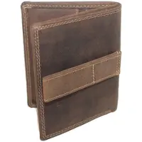 Oi Hunter bruine leren Creditcardmapje met lus voor aan riem / veilig pasjesmapje te bevestigen aan riem of ceintuur met ruimte voor biljetten / leren pasjeshouder RFID SAFE / bruin leer / 225H