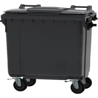 ESE Afvalcontainer 660 liter grijs - 4 wielen - met deksel - voor restafval