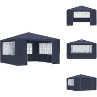 vidaXL Professionele partytent met zijwanden, 4x4 meter, blauw, 90 g/m² - Paviljoens & partytenten