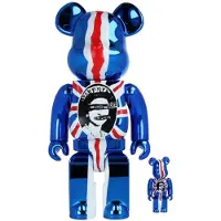 MEDICOM TOY 400% & 100% Bearbrick set - Sex Pistols - God save the Queen (Chrome Edition)