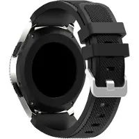 Strap-it Smartwatch bandje - siliconen bandje geschikt voor Huawei Watch GT 2 42mm / GT 3 42mm / GT 3 Pro 43mm - Amazfit GTS 1-2-3-4 - Mini / Bip / GTR 42mm - zwart