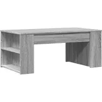 The Living Store Salontafel - Salontafels - Bijzettafel - Banktafel - Salontafel 102x55x42 cm bewerkt hout grijs sonoma eikenkleurig