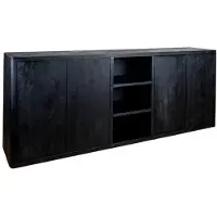 Tower Living Tenna Sideboard 4 drs. 3 niches - 220x45x85 (Zwart, 220x85x45cm)