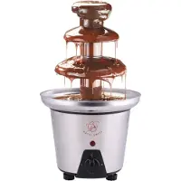 ROYAL SWISS Chocoladefontein 3 Laags – RVS Chocolade Fountain – Elektrische Chocoladesmelter 90W – Warmhoudfunctie – Feest/Fondue/Dessert Machine