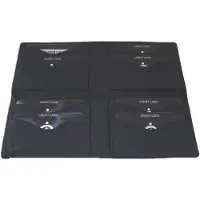 Oi zwarte lederen reis etui voor pasjes Groot / plat mapje voor pasjes te vouwen tot billfold / lederen pasjeshouder lang / RFID beveiligd / zwart leer / 368