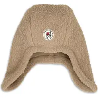 Lodger - Mutsje teddy baby - winter - beige - maat 0-3 maanden - fleece gevoerd