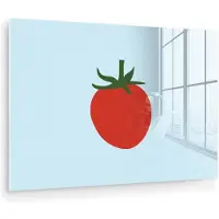 MuchoWow Glasschilderij 180x120 cm - Schilderij acrylglas - Rood - Tomaat - Groente - Foto op glas - Muurdecoratie woonkamer - Wanddecoratie slaapkamer - Schilderijen
