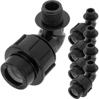 PRIMEMATIK - Pak van 5 stuks gebogen buitendraadaansluiting van polyethyleen 20 mm x 1/2“ voor irrigatiesysteem