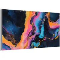 MuchoWow Aluminium schilderij 40x20 cm - Wanddecoratie metaal - Modern - Marmer - Oranje - Metalen muurdecoratie woonkamer - Decoratie industrieel - Foto op dibond - Industriële accessoires slaapkamer