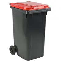 ESE Afvalcontainer 240 liter grijs met rood deksel