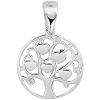 The Jewelry Collection Zilver Gerhodineerde Hanger levensboom 1333277
