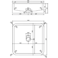 Differnz 38.251.20 Marba Waskom Vierkant Donkergrijs - 40 x 40 x 12 cm
