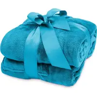 Lumaland - Deken met mouwen en zakken - Coral Fleece - 170 x 200 + 50 cm voetenzak - Lichtblauw