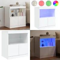 vidaXL Dressoir met LED-verlichting 60x37x67 cm wit - Dressoir - Dressoirs - Buffet - Dressoirkast