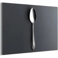 MuchoWow Aluminium schilderij 90x60 cm - Wanddecoratie metaal - Zilver - Metaal - Lepel - Metalen muurdecoratie woonkamer - Decoratie industrieel - Foto op dibond - Industriële accessoires slaapkamer