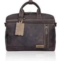 SPARWELL Thoughtful Theo Leren laptoptas 15 inch | Bruin