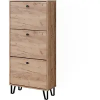 Vicco Siri Schoenenkantelaar – 130 x 60 cm met 3 scharnierende laden Krachtige eik goud