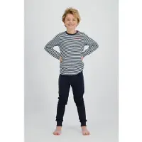 Vingino pyjama donkerblauw/wit/rood Jongens Stretchkatoen Ronde hals Streep - maat 98/104