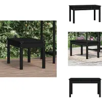 vidaXL Tuinbank zwart, 80x44x45 cm, massief grenenhout - Tuinbanken