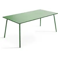 Oviala - Rechthoekige tuin tafel van groen cactus metaal - Palavas