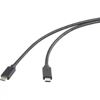 Renkforce RF-5501102 USB-C-kabel USB 3.2 Gen2x2 USB-C stekker, USB-C stekker 1.00 m Zwart TPE-mantel