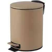 Urban Living Pedaalemmer Toulon - beige - 3 liter - metaal - L17 x H23 cm - soft-close - toilet/badkamer