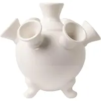 Heinen Delfts Blauw - Tulpenvaas op pootjes - Wit - Keramiek - 14 cm