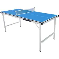 Cougar Tafeltennistafel Mini 1500 inklapbaar in blauw | Indoor inklapbare & draagbare tafeltennis tafel | Ping Pong Tafel voor kinderen en volwassenen | 150 x 67 x 69 cm