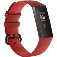 Strap-it Siliconen bandje - geschikt voor Fitbit Charge 3 / Fitbit Charge 4 - rood - Maat: Maat L