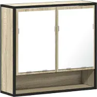 vidaXL Badkamerspiegelkast Sonoma eiken 65x20x60 cm bewerkt hout