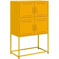 vidaXL Dressoir 68,5x38,5x107 cm staal mosterdgeel