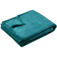 Stof Textiles Plaid/bankdeken Maribelle - emerald groen - 130 x 160 cm - polyester fleece - 1 persoons