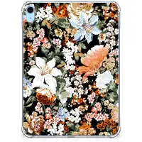 B2Ctelecom Siliconen Hoesje voor iPad (2022) 10.9 | iPad 10.9 (2025) Dark Flowers