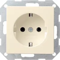 Gira Systeem 55 Wandcontactdoos met randaarde 1V Crème wit 446601