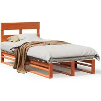 vidaXL Bedframe zonder matras massief grenenhout wasbruin 180x200 cm