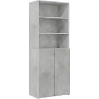 vidaXL Opbergkast 70x42,5x225 cm bewerkt hout betongrijs