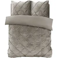 Sleeptime dekbedovertrek Pintuck - zand - velvet - 200x220