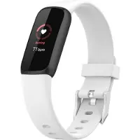 Strap-it Siliconen Smartwatch bandje - Geschikt voor Fitbit Luxe siliconen bandje - wit - Horlogeband / Polsband / Armband - Maat: Maat S